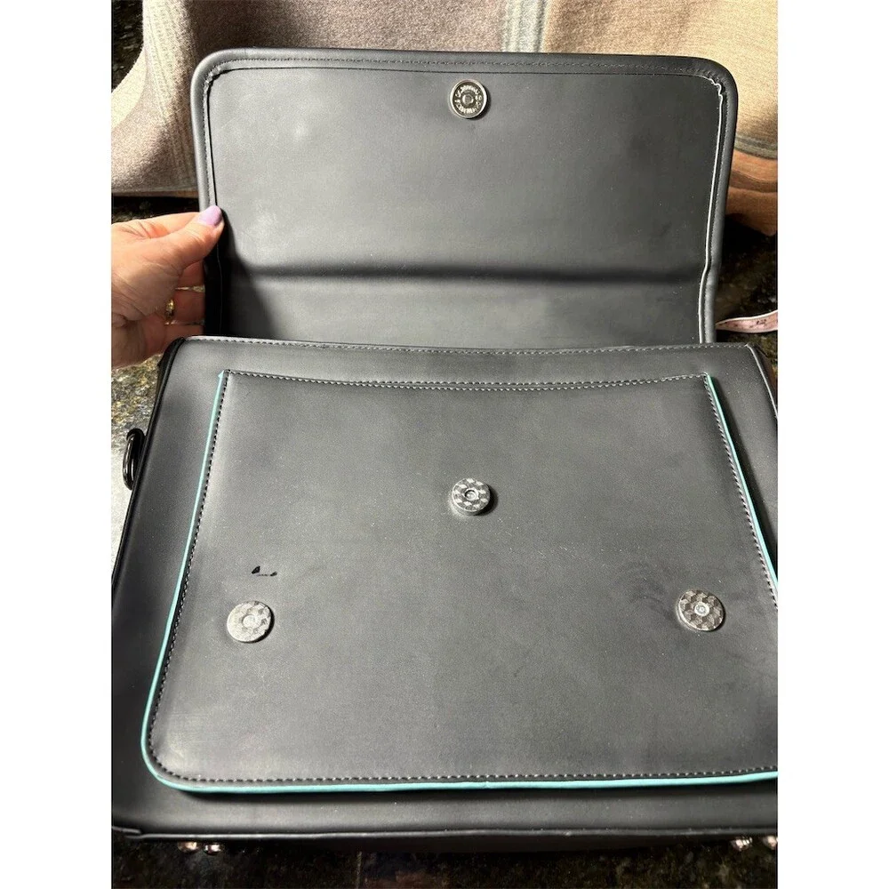 Amahakawa Hatsune Miku Vocaloid Messenger Bag Black Teal Trim Anime